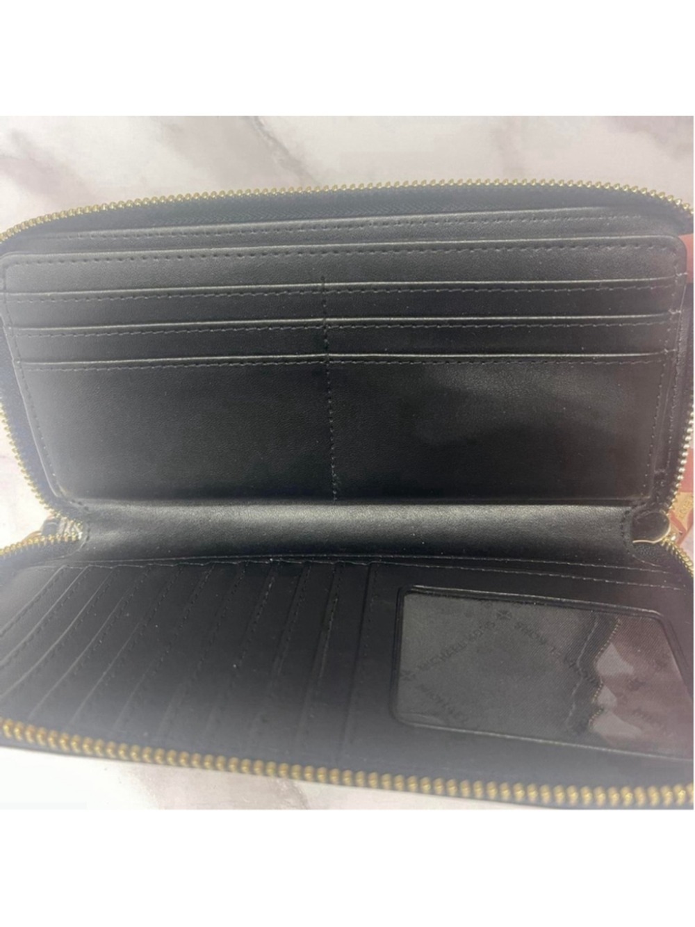 Michael Kors Continental Zip Wallet/
Wristlet Jacquard Logo Black/Gray/White - Picture 7 of 8